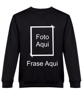 Sweatshirt preta sem carapuço
