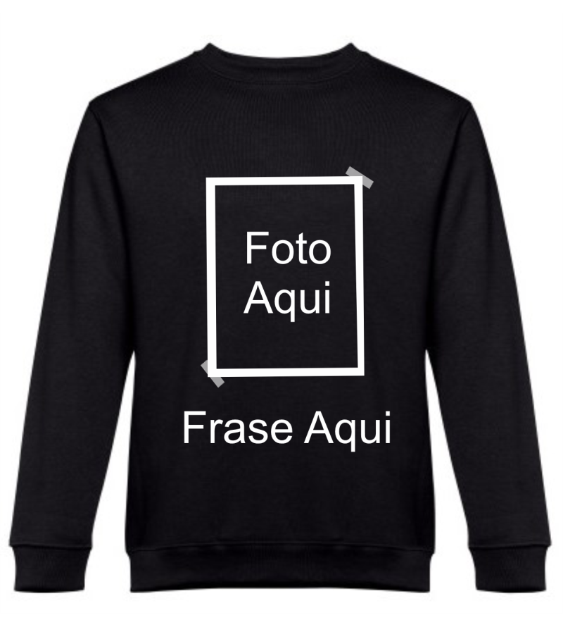 Sweatshirt preta sem carapuço