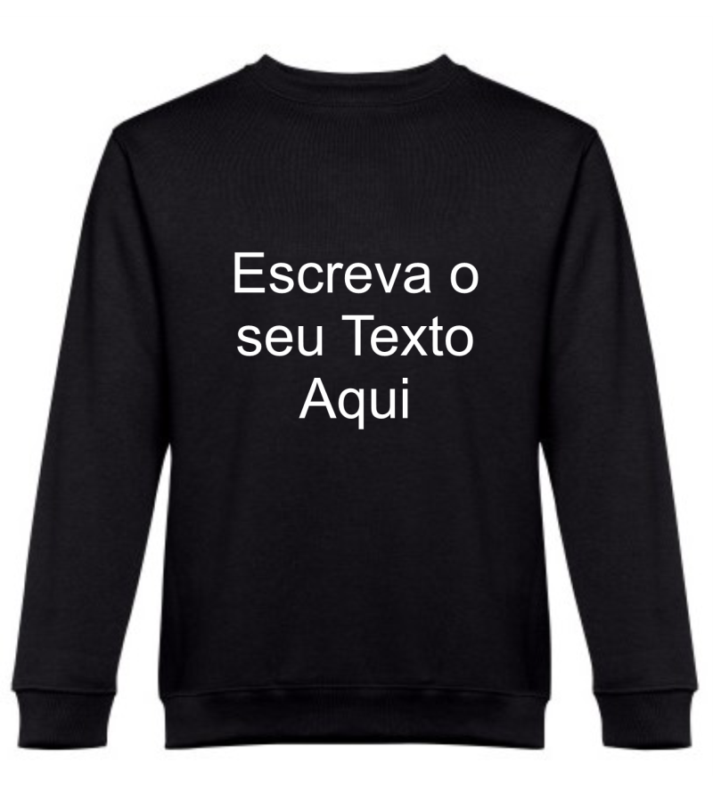 Sweatshirt preta sem carapuço