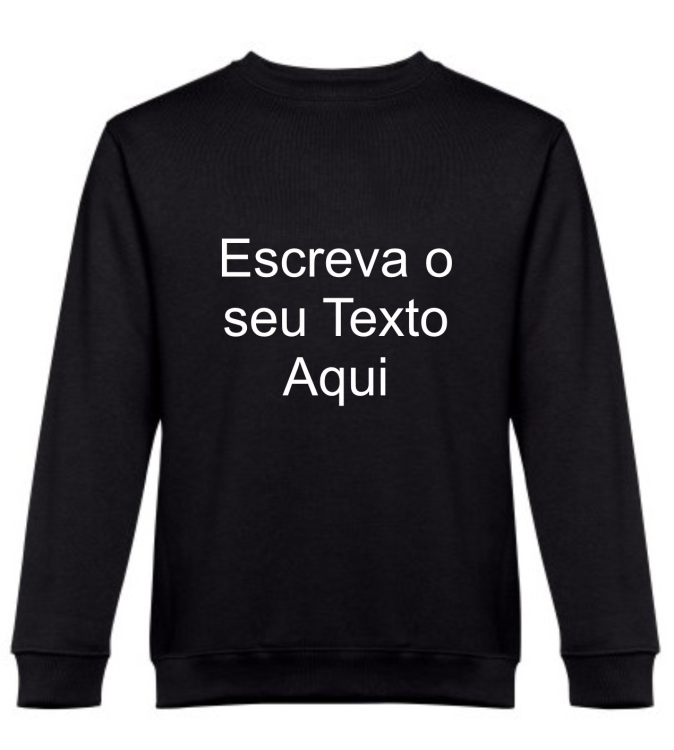 Sweatshirt preta sem carapuço