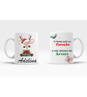 Caneca natal no coração