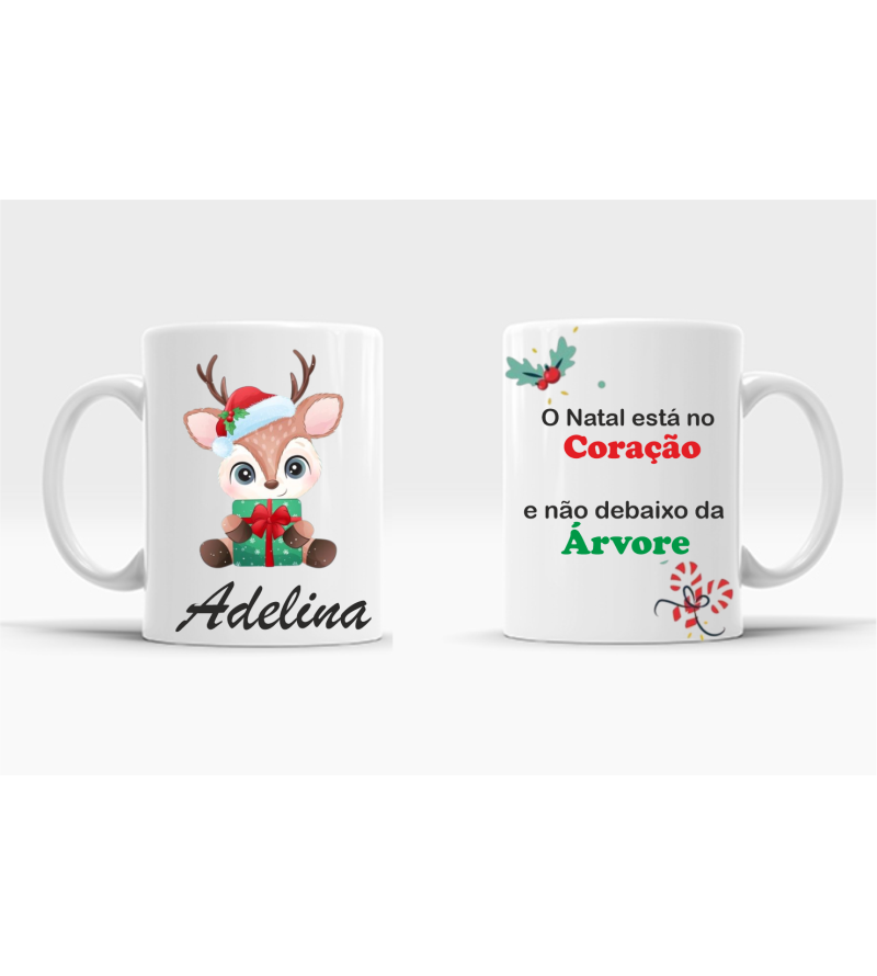 Caneca natal no coração