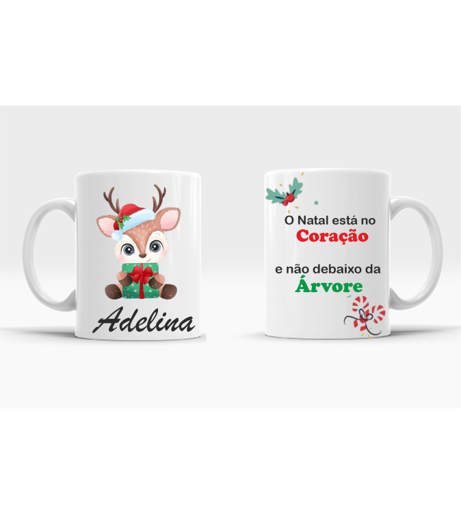 Caneca natal no coração